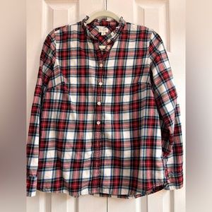 J.Crew women’s ruffled collar flannel
